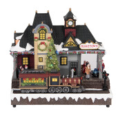 Decoratiune muzicala Craciun polirasina multicolora cu led 32x16x30 cm