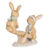 Figurina Iepurasi Paste polirasina multicolora 16x6x11 cm