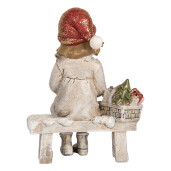 Figurina Fetita Craciun polirasina multicolora 7x5x10 cm