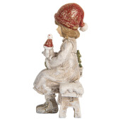 Figurina Fetita Craciun polirasina multicolora 7x5x10 cm