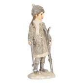 Set 2 figurine Copilasi Craciun polirasina gri bej (2) 8x7x15 cm