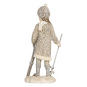 Set 2 figurine Copilasi Craciun polirasina gri bej (2) 8x7x15 cm