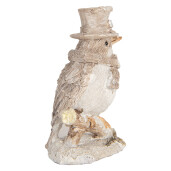 Figurina Pasare polirasina bej 5x3x8 cm