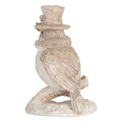 Figurina Pasare polirasina bej 5x3x8 cm