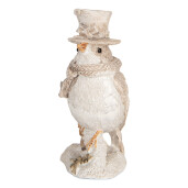 Figurina Pasare polirasina bej 5x3x8 cm