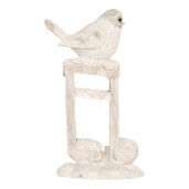 Figurina Pasare polirasina bej 8x4x13 cm