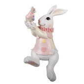 Figurina Iepuras Paste polirasina multicolora 9x9x14 cm