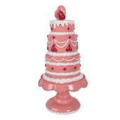 Tort decorativ polirasina alba roz Ø 16x33 cm