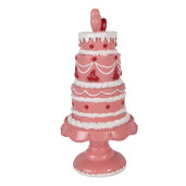 Tort decorativ polirasina alba roz Ø 16x33 cm
