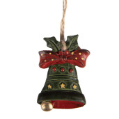 Ornament brad Craciun Clopotel polirasina multicolora 4x1x5 cm