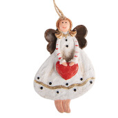 Ornament brad Craciun Ingeras polirasina multicolora 4x1x7 cm