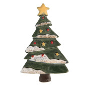 Decoratiune Bradut Craciun polirasina multicolora cu magnet  5x1x9 cm