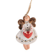 Ornament brad Craciun Ingeras polirasina multicolora 7x1x7 cm