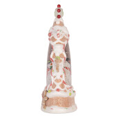 Decoratiune Craciun muzicala polirasina cu led Tort II 14x8x24 cm