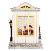 Decoratiune Craciun muzicala polirasina cu led Casuta 16x12x23 cm