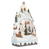 Decoratiune Craciun muzicala polirasina cu led Orasel Iarna 15x9x27 cm