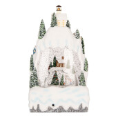 Decoratiune Craciun muzicala polirasina cu led Orasel Iarna II 15x9x27 cm