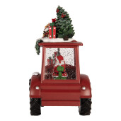 Decoratiune Craciun muzicala polirasina cu led Tractor 21x13x25 cm