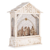 Decoratiune Craciun muzicala polirasina cu led Scena Nasterii Domnului 22x7x25 cm