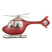 Decoratiune Craciun muzicala polirasina cu led Elicopter 47x11x22 cm