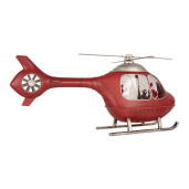 Decoratiune Craciun muzicala polirasina cu led Elicopter 47x11x22 cm