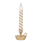 Lumanare decorativa polirasina alba aurie cu led 13x12x39 cm