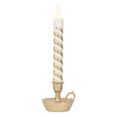 Lumanare decorativa polirasina alba aurie cu led 13x12x39 cm
