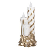 Lumanari decorative polirasina alba aurie cu led 19x16x41 cm 