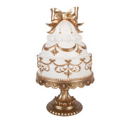 Decoratiune Tort polirasina alba aurie  Ø 19x33 cm