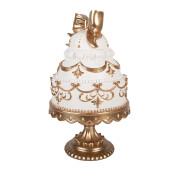 Decoratiune Tort polirasina alba aurie  Ø 19x33 cm