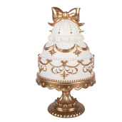 Decoratiune Tort polirasina alba aurie  Ø 19x33 cm