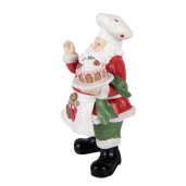 Figurina Mos Craciun Bucatar polirasina multicolora 9x8x16 cm