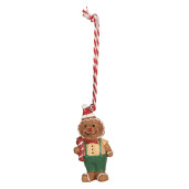 Ornament brad Craciun Turta Dulce polirasina multicolora 3x1x6 cm