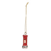 Ornament brad Craciun Cutie Postala polirasina multicolora Ø 2x4 cm