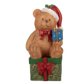 Figurina Craciun Ursulet polirasina multicolora 14x14x25 cm