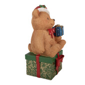 Figurina Craciun Ursulet polirasina multicolora 14x14x25 cm