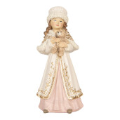Figurina Craciun Fetita polirasina multicolora 8x7x17 cm