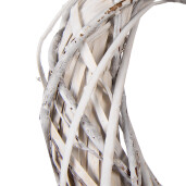 Coronita alba ratan decorativa Ø 40x6 cm