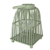 Felinar ratan verde sticla 24x24x36 cm
