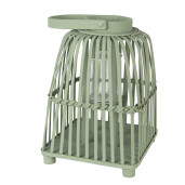 Felinar ratan verde sticla 21x21x30 cm