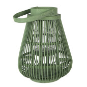Felinar ratan verde sticla Ø 25x32 cm