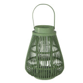 Felinar ratan verde sticla Ø 25x32 cm