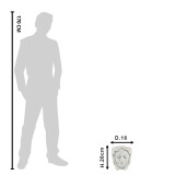 Ghiveci flori ceramica gri Face 18x18x20 cm