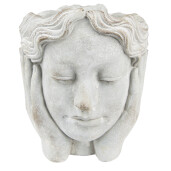 Ghiveci flori ceramica gri Face 18x18x20 cm