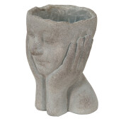 Ghiveci flori ceramica gri 16x16x22 cm