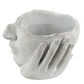Ghiveci flori ceramica gri Face 17x17x11 cm