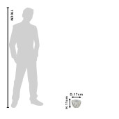 Ghiveci flori ceramica gri Face 17x17x11 cm