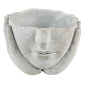 Ghiveci flori ceramica gri Face 17x17x11 cm