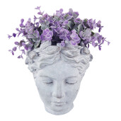Ghiveci flori piatra gri Femeie 17x13x21 cm