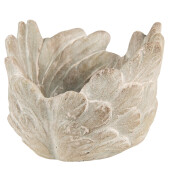 Ghiveci flori ceramica gri Aripi Inger 16x11 cm